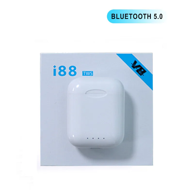 Белый Оригинальные наушники Macaron i88 tws, Bluetooth 5,0, беспроводные наушники, сенсорный всплывающий спортивный наушник, новинка tws wireless earphones bluetooth 5.0 earbuds mini - Цвет: Белый