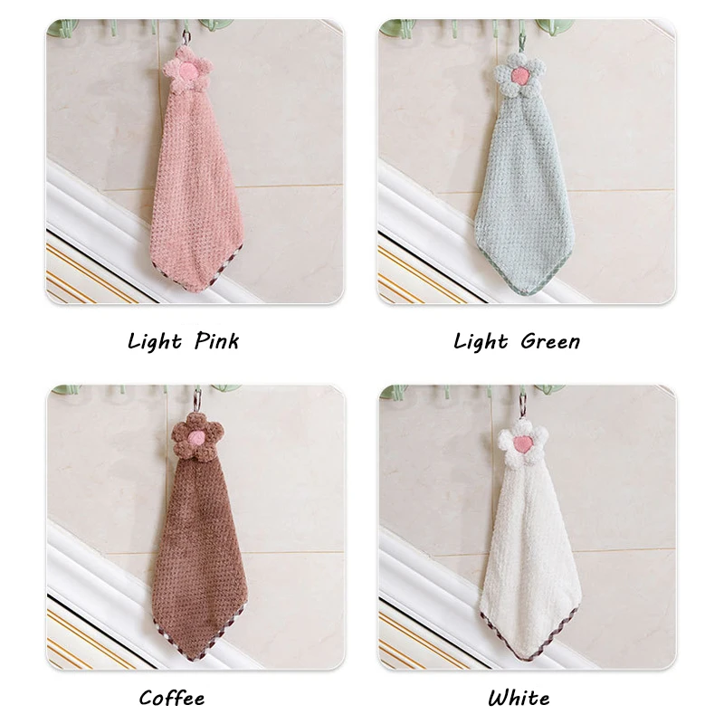 Hangable; бархат кораллового цвета; впитывающее полотенце в цветочки уборка кухни, ванной Полотенца солнце полотенце в цветочки домашняя