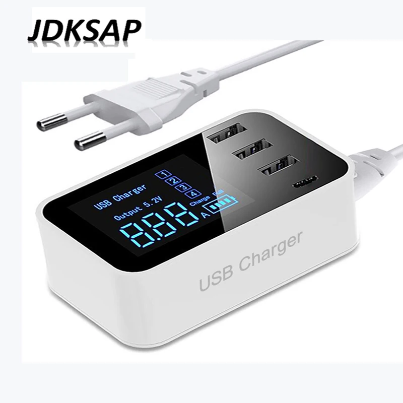 Быстрое зарядное устройство типа C USB концентратор светодиодный дисплей