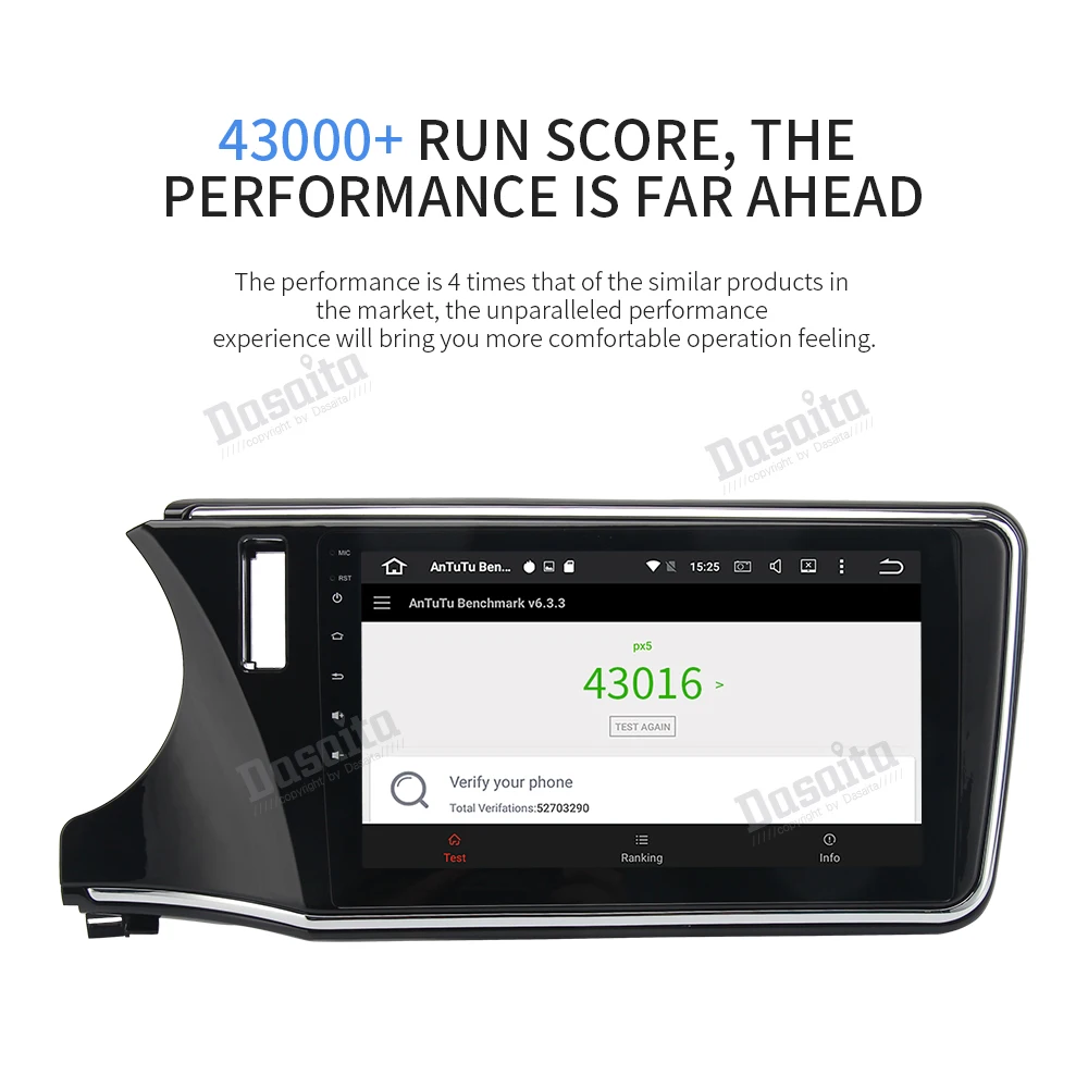 Excellent Android 9.0 Octa Core 10.2" Car Stereo Radio for Honda City 2015 2016 2017 Auto Head Unit Bluetooth GPS Navigator 1 din 6