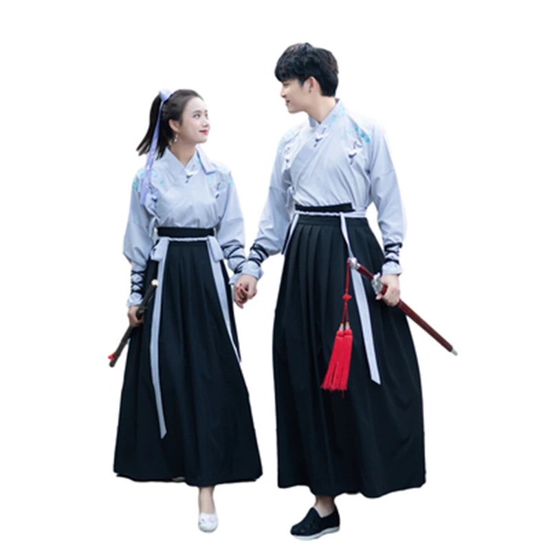 Повседневный улучшенного качества Hanfu Men'S древние женщины китайская Фея элегантный Косплей Китайский народный танец одежда традиционный костюм в стиле Тан DL4189