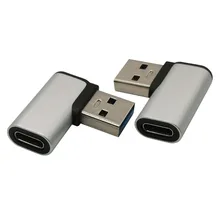 Usb 3.0 adaptador de ângulo direito para tipo c conector fêmea usb3.0 90 graus left & right liga adaptador preto prata