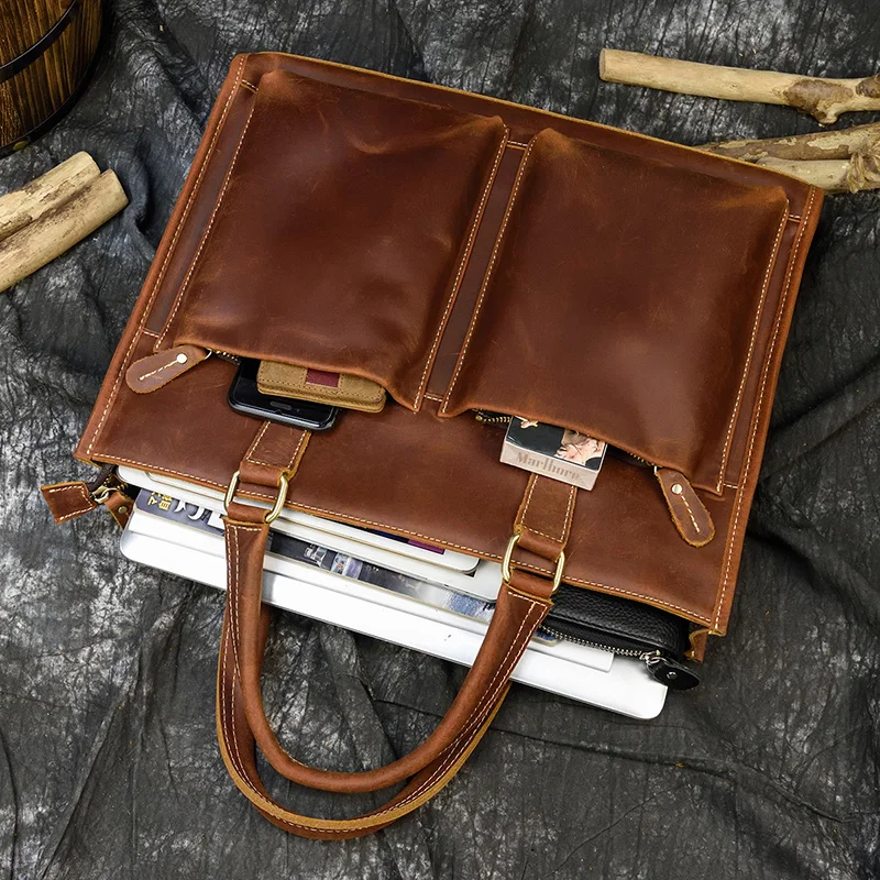 Luufan, Crazy Horse, кожаный портфель, сумки, мужские, 15,6 дюймов, сумка для ноутбука, большая, Capactiy, тоут, сумки для компьютера, сумка из натуральной коровьей кожи