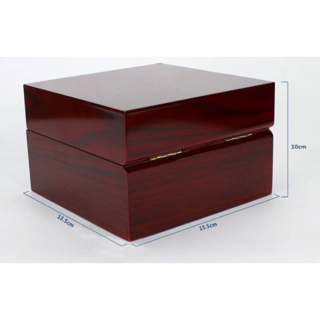 

Single Slot Wine Red Wood Box Jewelry Watch Storage Leather 15.5x15.5x10cm