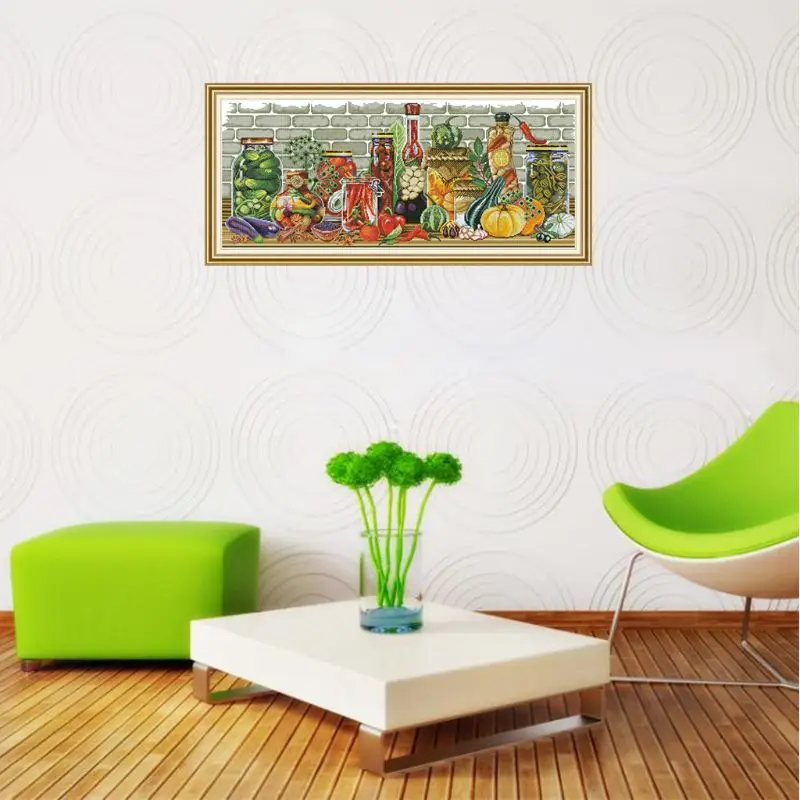Овощи DIY ручной работы Рукоделие Счетный 14CT напечатаны вышивки крестиком X4YD