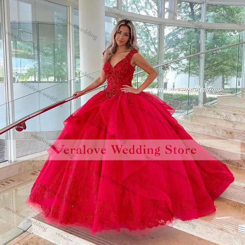 

Charming Vestidos De 15 Años 2022 Lace Appliques Quinceanera Dresses Ball Gowns Mexican Sweet 16 Gowns For Girls Birthday Wear