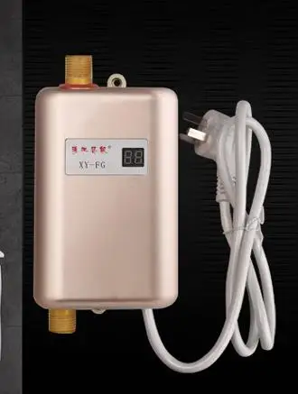 Цвет: желтый 3800 Вт Электрический водонагреватель мгновенный Tankless водонагреватель 110 В/220 В 3,8 кВт температурный дисплей нагревательный душ Универсальный - Цвет: Цвет: желтый