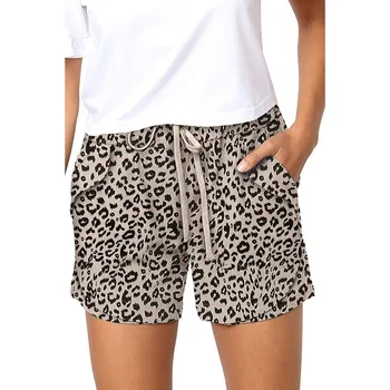 

Fashion Women's shorts for women Drawstring Comfy Casual Print Elastic Waist Pockets Short(S-XXL) шорты женские Free Shipping D4