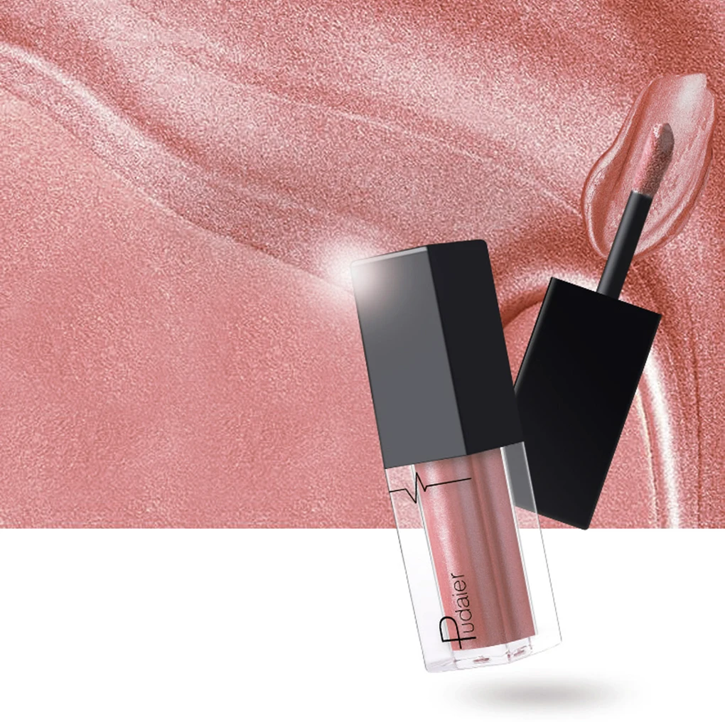 Women Girls Pearly Metallic Lip Gloss Pigment Paint Lip Stick Moisturizer Balm Makeup Cosmetics Longwear