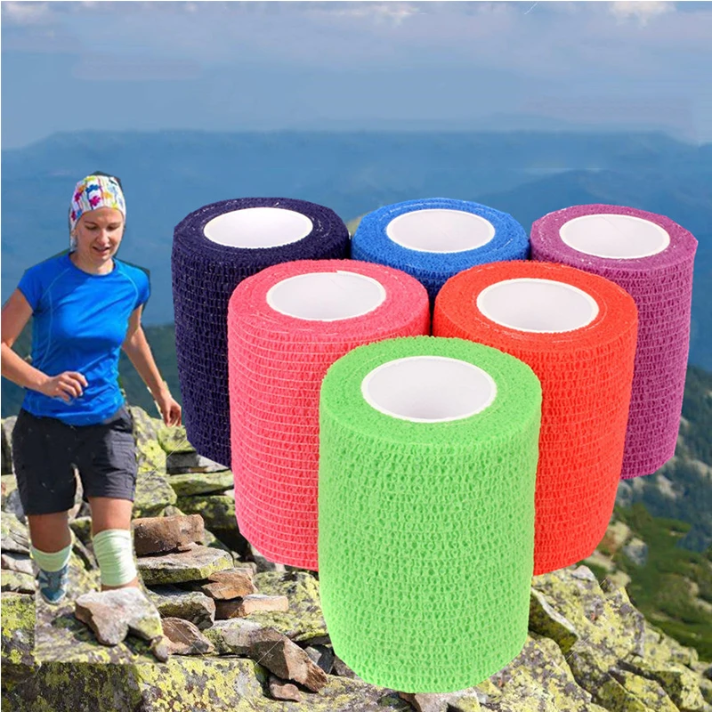 

24 рулона, самоклеящаяся Водонепроницаемая когезионная повязка, бандаж из нетканого материала, спортивная лента, дышащие повязки на запястье 5 см * 4,5 м