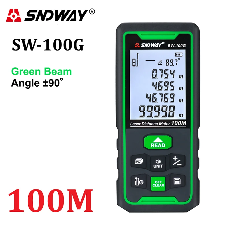 Koop SNDWAY Laser Afstand Meter Range finder 120m 100m 70m 50m Trena Laser Afstandsmeter Meetlint Apparaat roulette Gereedschap Liniaal