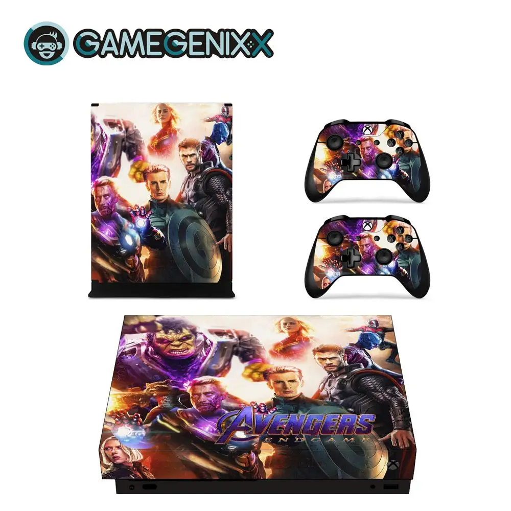 GAMEGENIXX Skin Sticker Decorative Vinyl Decal Wrap Cover for Xbox One X Console and 2 Controllers- The Avengers