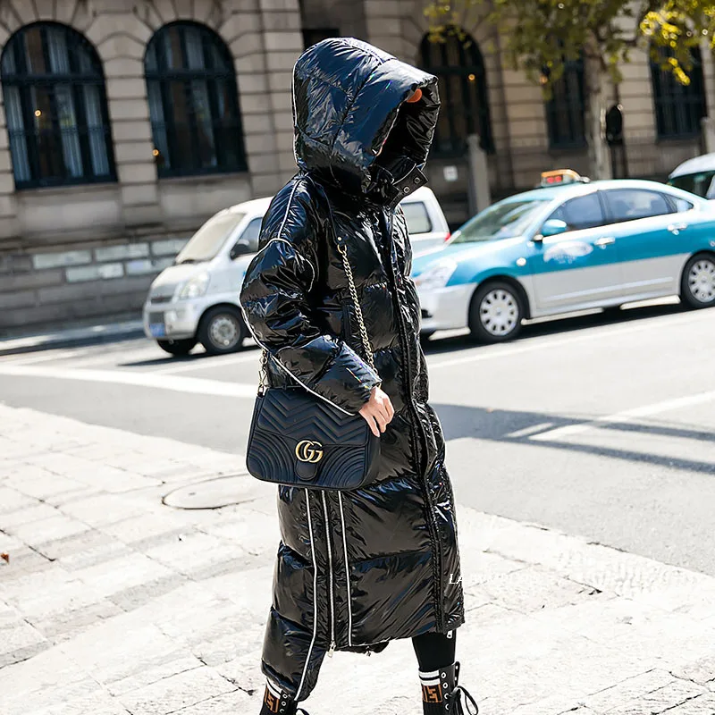 

Женское пуховое пальто с капюшоном, теплое пушистое пуховое пальто, женская зимняя парка