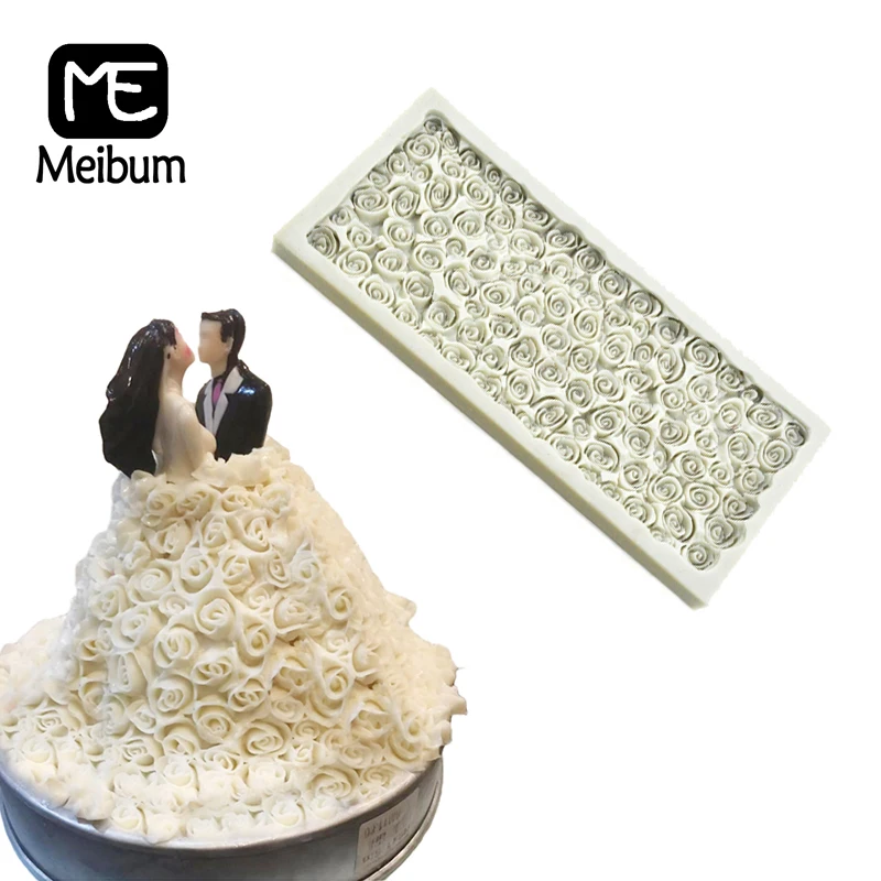 Meibum 3D Розовая силиконовая форма для помадки торт плесень невесты свадебное