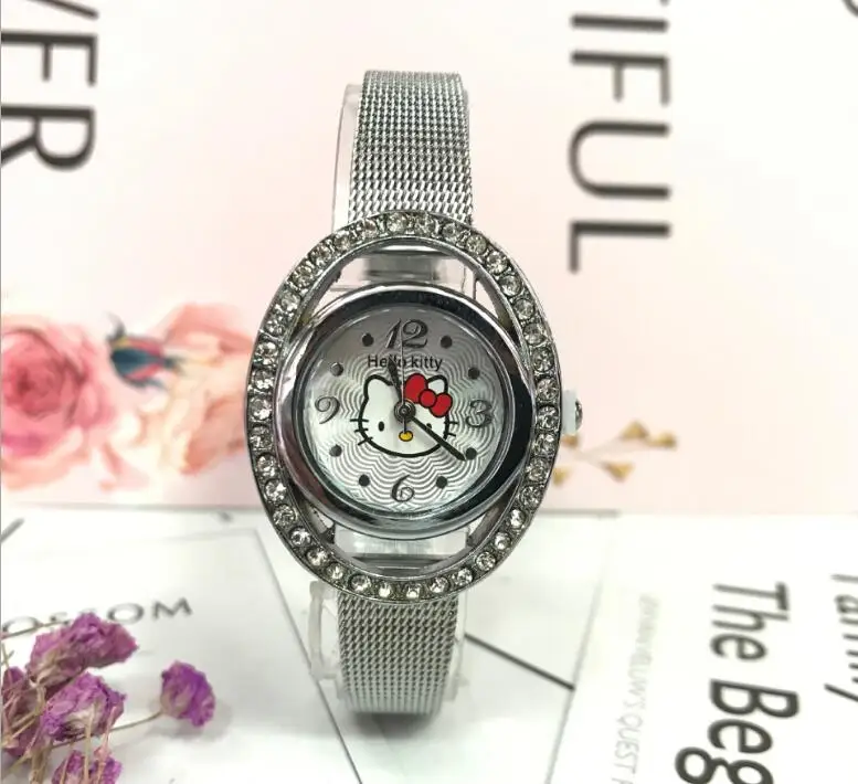 

stainless steel belt cartoon cute girl diamond women watch wholesale