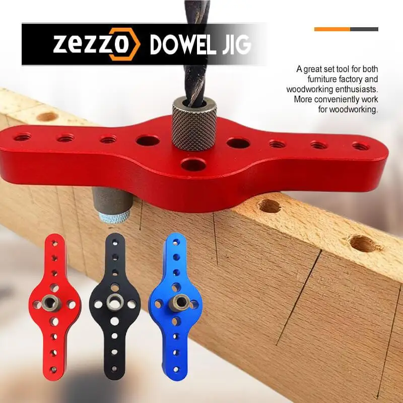 

Zezzo Dowel Jig Woodworking Hole Puncher 6/8/10mm Self-centering Drilling Locator Wood Dowelling Drill Guide Kit Hole Puncher