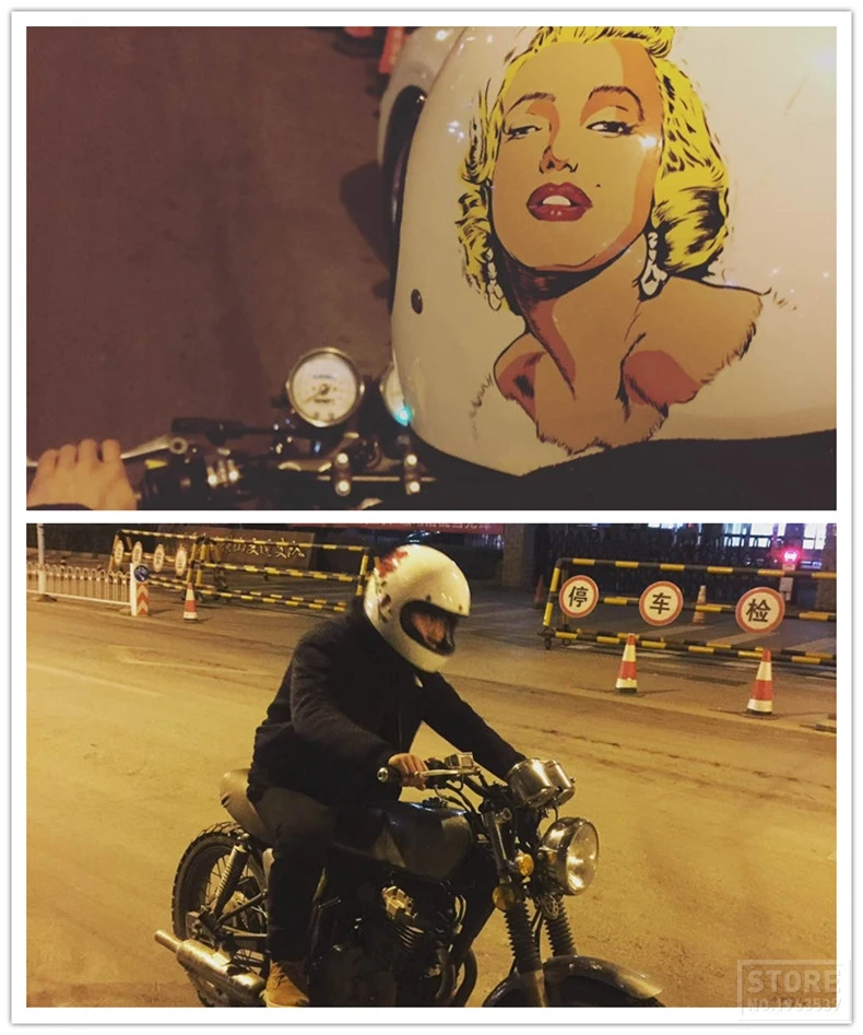 AMZ Motorcycle Helmet Retro Full Face Helmet Riding Motocross Helmet Motorbike Racing Casco Moto With DOT Certification