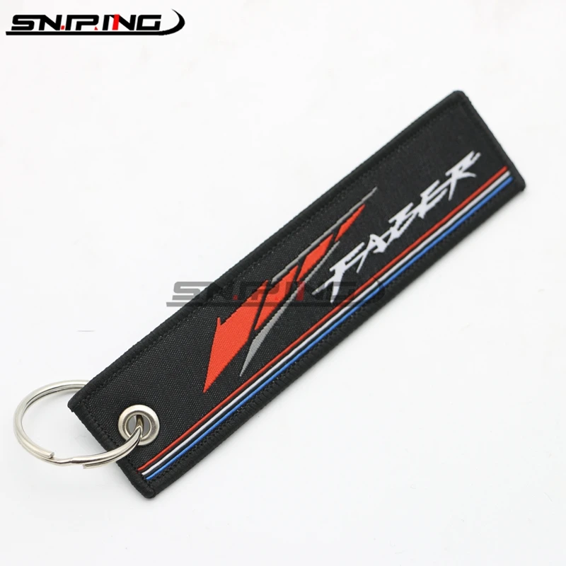 Motorcycle Keychain Embroidery Key Holder Chain Collection Keyring For YAMAHA XJ6 XJR 1200 1300 XSR 700 900 FZ1 FZ6 FZ8 PCX Key - Цвет: FAZER