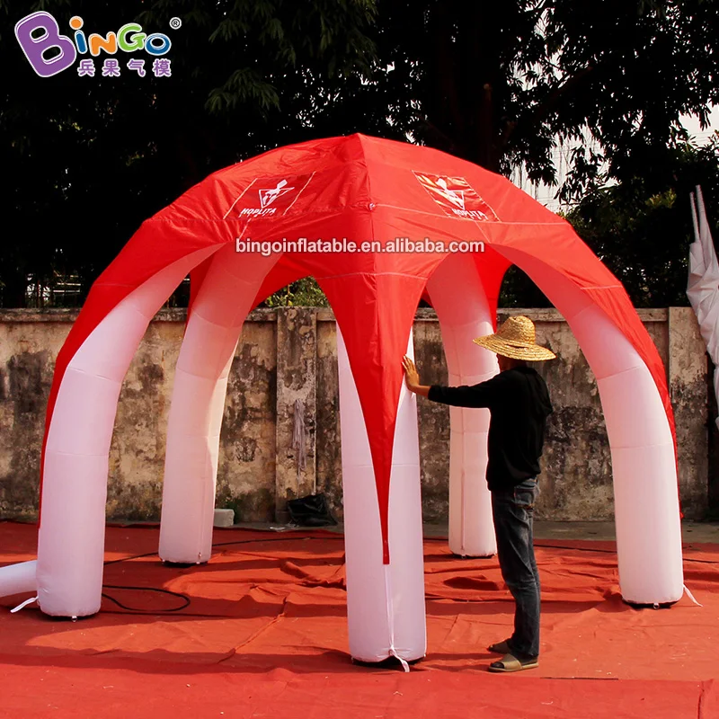Популярный 4x4x3 mH Надувной Красный Белый купол, тент с 5 ножками/дизайн паук палатка реклама на открытом воздухе Игрушка палатки