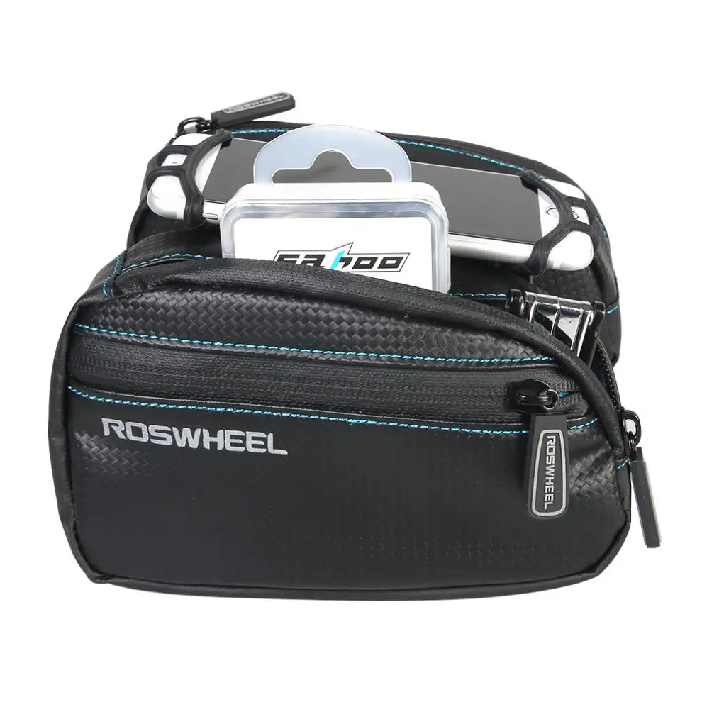 ROSWHEEL Waterproof Smart Phone Cycling Bag Touch Screen Bike Bicycle Top Frame Tube Bag PU leather Pouch 121273