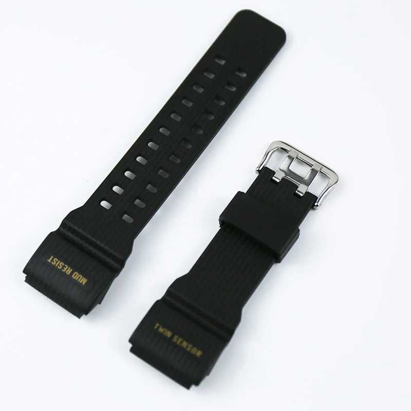 black Аксессуары для часов с пряжкой 16 мм для Casio small mud king ремешок GG-1000GWG-100GSG-100 мужской спортивный резиновый ремешок - Цвет ремешка: black