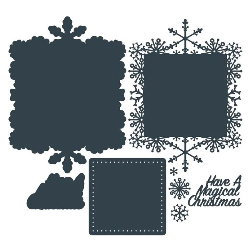 

Square Background Snowflake Frame Metal Cutting Dies for Scrapbooking and Card Making New 2019 die cuts