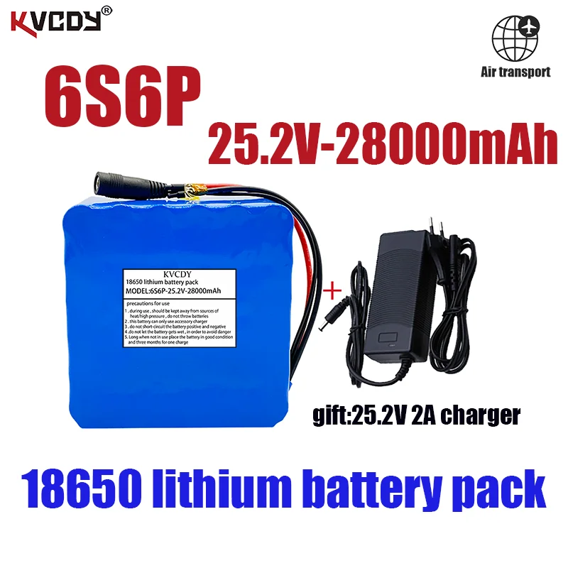 6S6P 24V 28Ah 25.2V lithium battery pack batteries for electric motor bicycle ebike scooter wheelchair cropper with BMS+ charger |