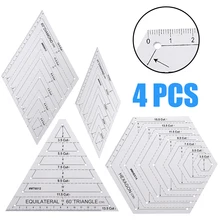 4pcs/set New Triangle Diamond Hexagon Quilting Ruler Stencil Set DIY Patchwork Craft For Quilting Paper Craftwork And Sewing