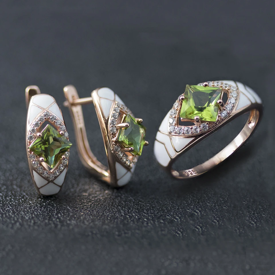 Jewelry Sets Bolai, меняющий цвет, ювелирный набор, сережки из серебра 925 пробы с эмалью diaspore, кольцо, ювелирное изделие с драгоценным камнем для женщин - Цвет камня: Jewelry Sets