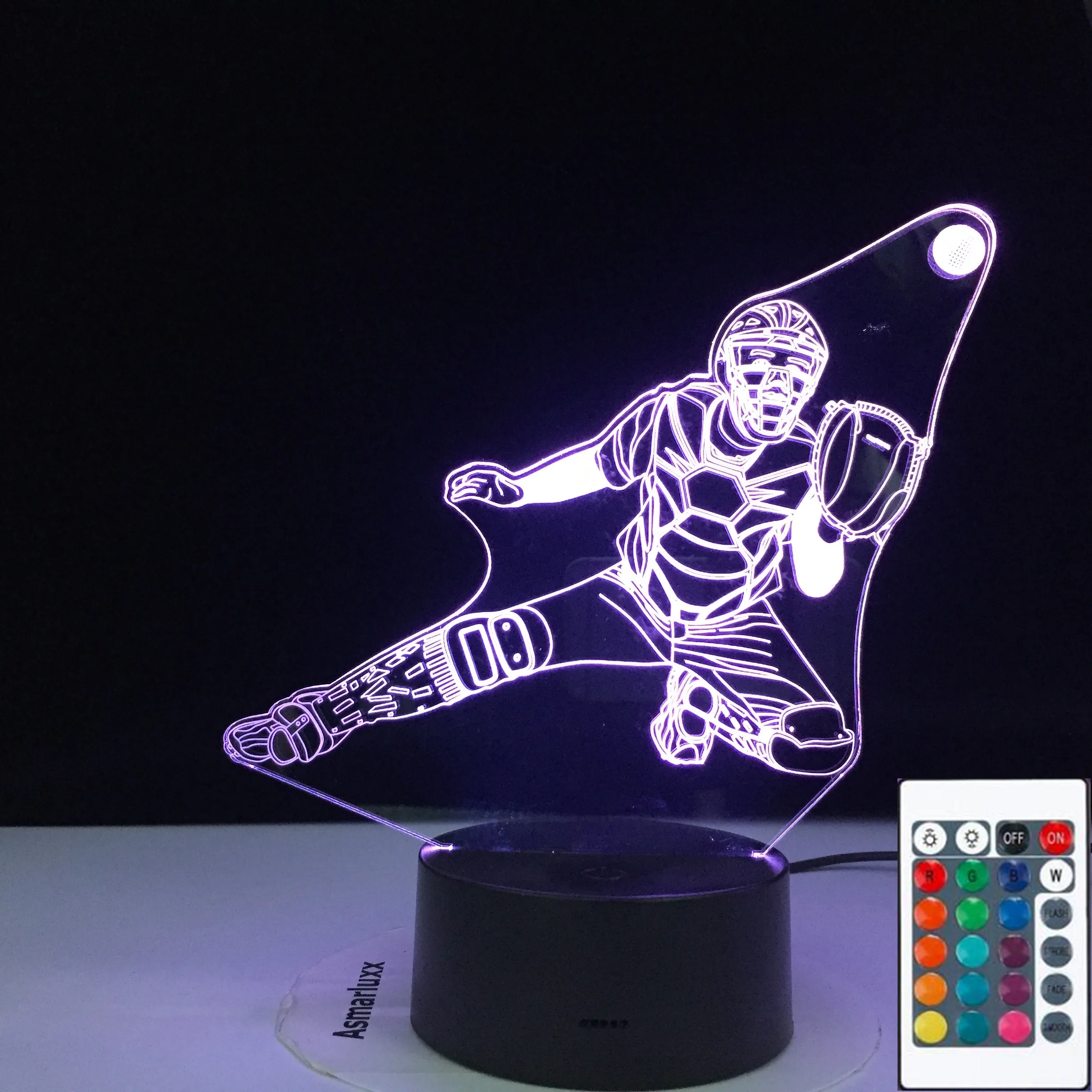 

Спортивный бейсбольный 3D светодиодный ночник RGB 7 цветов Настольная лампа Детская фотография Рождественский подарок домашний декор