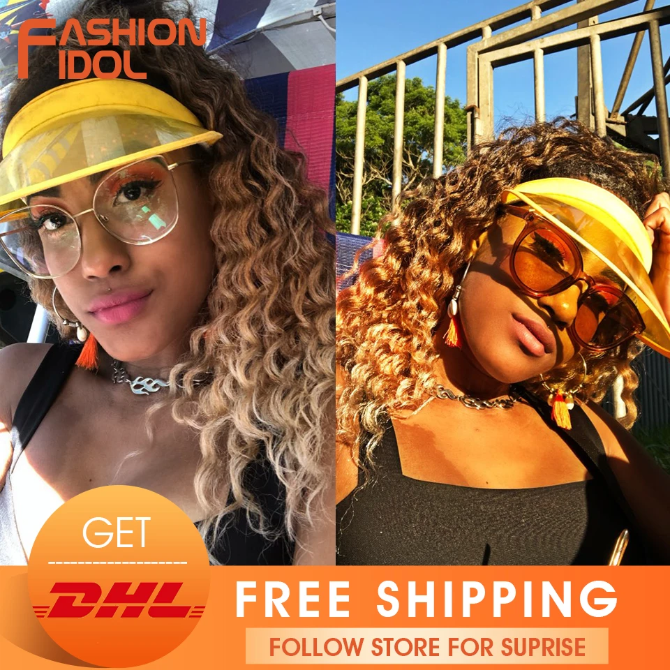 

FASHION IDOL Water Wave Hair Bundles With Closure Synthetic Hair Extensions Ombre Blonde Hair 20 inch Fiber DHL Free Shipping