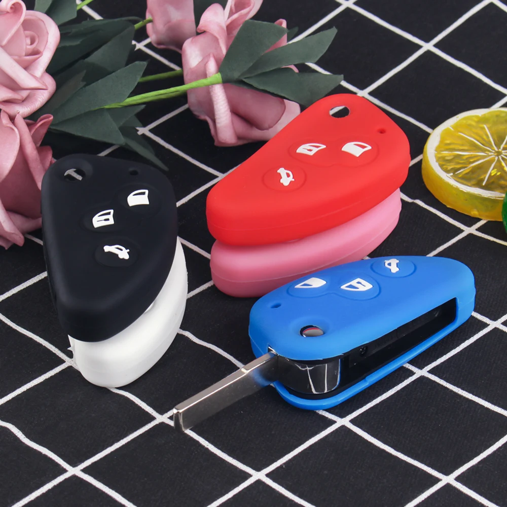 KEYYOU Silicone Rubber For Alfa Romeo 147 166 156 JTD TS GT Flip Folding Key High Quality Free Shipping Car Cover Case |
