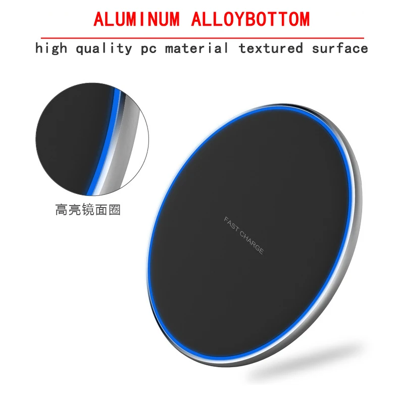 Беспроводное зарядное устройство 10 Вт Быстрое Qi для iPhone 11 8 X XS XR PRO MAX Plus SAMSUNG Galaxy S6 S7 S8 S9 S10 EDGE FE NOTE 5 7 8 9 P30 MIX 2S
