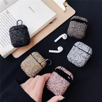 

Korean cute luxurious glitter sequins bling hard protection Earphone Charging box case for AirPods 1 2 protective Headset cover