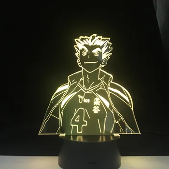 

Bokuto Anime Lamp Haikyuu NARUTO Figure Nightlight Acrylic 3d Lamp for Kid Bedroom Decor Anime Light 16 Colors Remote Drop Gift