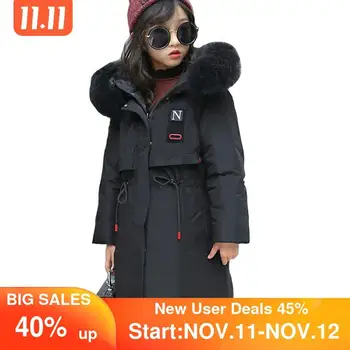 

-30 degree Winter Girls Down Coat Child Warm Clothing Kids fashion Jacket For Girls Children Parkas Coats 6 8 10 12 years