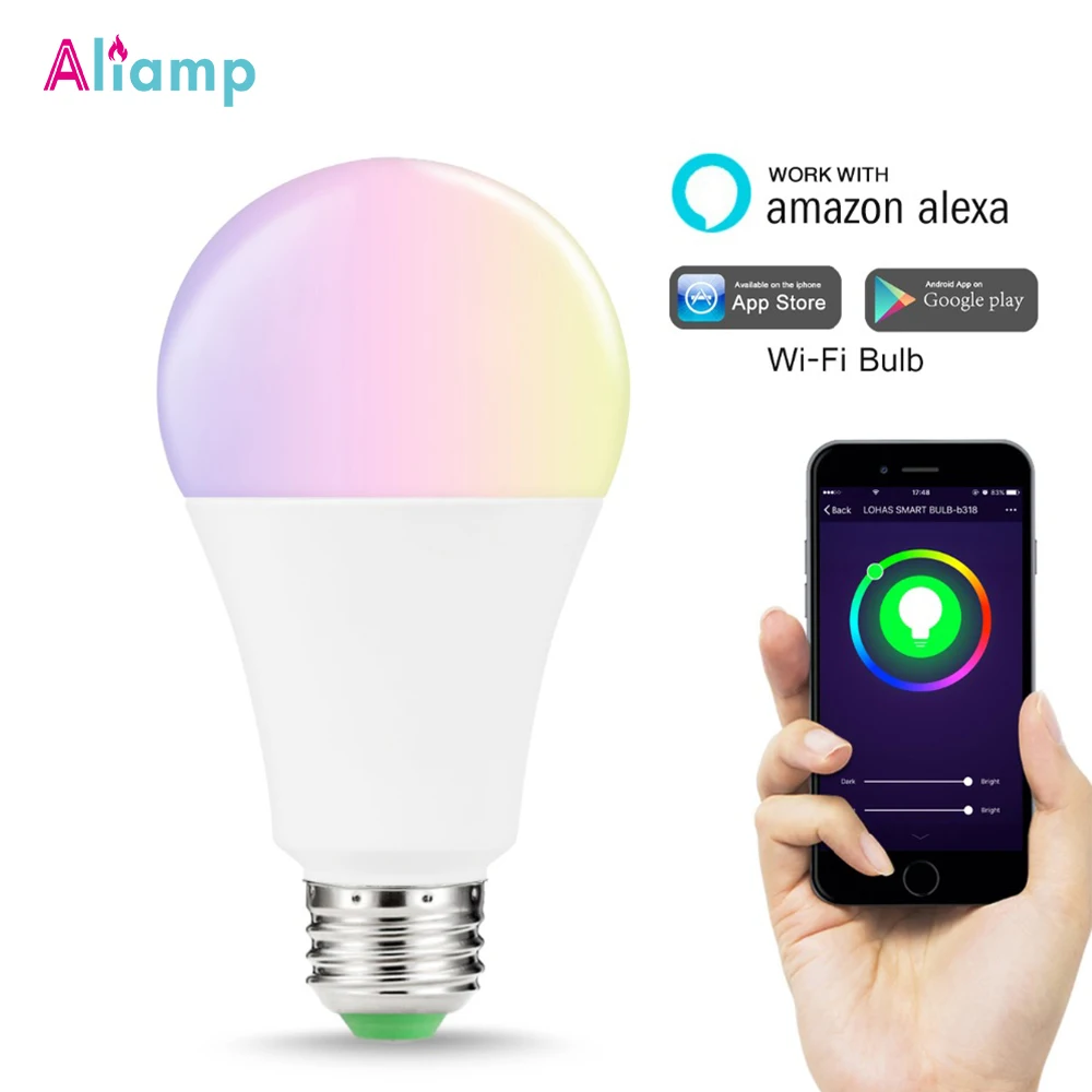 E26 E27 WiFi умный светодиодный светильник лампа меняющая цвет RGB многоцветный ing 100 Вт