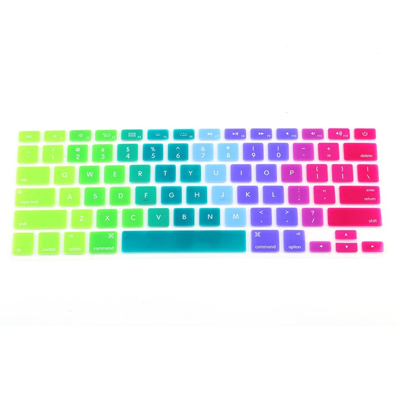 Rainbow Радужный силиконовый чехол для клавиатуры, защитный чехол Для iMac Macbook Pro 1" 15" 1 шт - Цвет: Rainbow