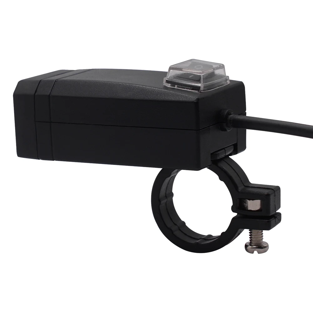 Водонепроницаемый QC 3,0 мотоцикл двойной USB зарядное устройство разворачивается ВКЛ-ВЫКЛ для ATV, зарядка велосипед снегоход аксессуары