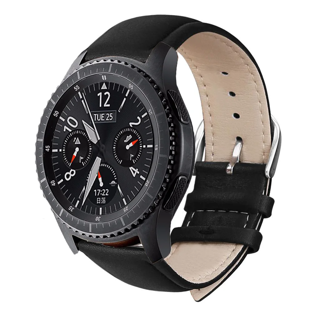 Модный кожаный ремешок 22 мм для samsung Galaxy Watch 42 мм 46 мм Замена для gear S3 браслет умные наручные часы