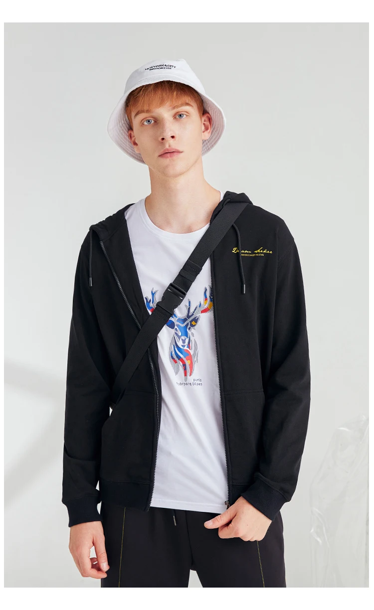 Pioneer Camp модные оранжевые толстовки для мужчин на каждый день на молнии осень Homme Youth Black толстовка с капюшоном AWY908168