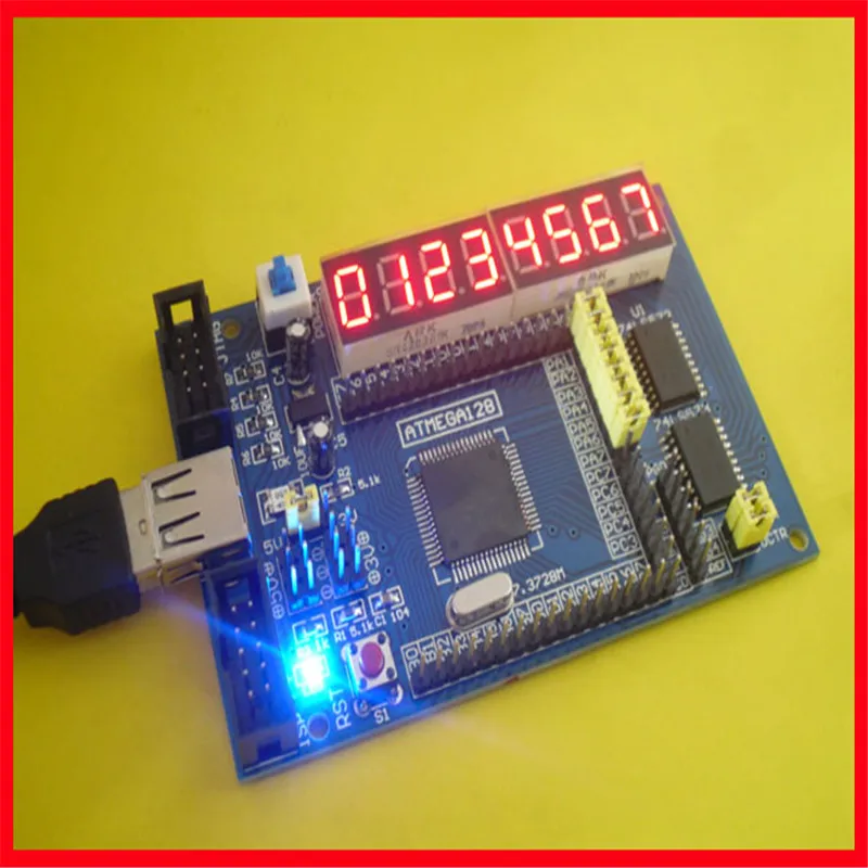 Макетная плата ATMEGA128 минимальная системная материнская с цифровым трубным