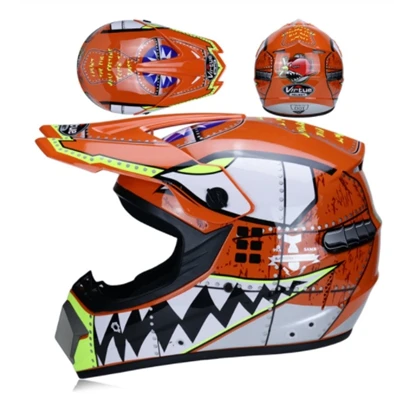 Professional Racing Motocross Casque hors route Casque Moto Capacete Moto Casco Off-road Cartoon Children Motorcycle Helmet - Цвет: 22