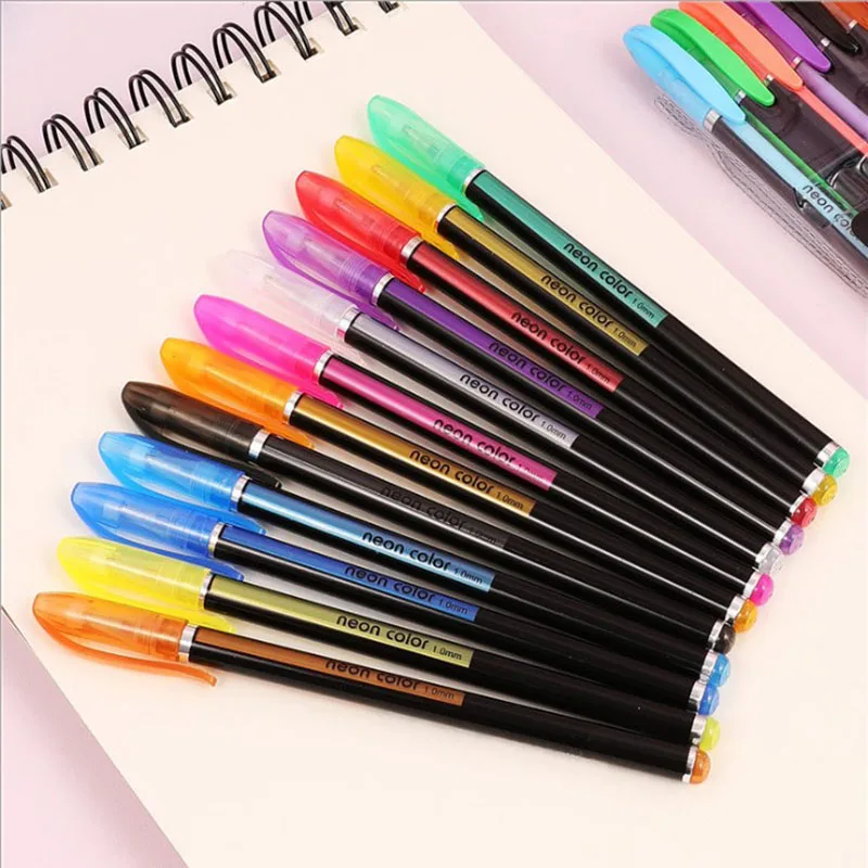 36 цветов набор гелевых ручек, блестящая гелевая ручка для раскраски для взрослых журналов Рисование художественных маркеров