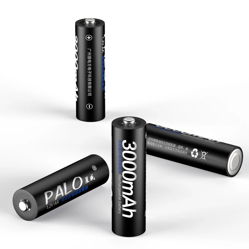 PALO 16 шт. AA батарея Ni-MH 3000mah 1,2 V батареи аккумуляторная батарея 2A батарея для светодиодного фонарика PALO батарея