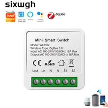 SIXWGH Zigbee Switch Mini Zigbee 3.0 Smart Switch Two Way Wireless Switch APP Remote Control Works With Tuya Zigbee Gateway