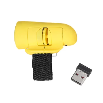 

1Pc 2.4GHz Wireless Ergonomic Finger Mouse Comfortable Mouse Finger Ring Mouse Controller for Office (Yellow)
