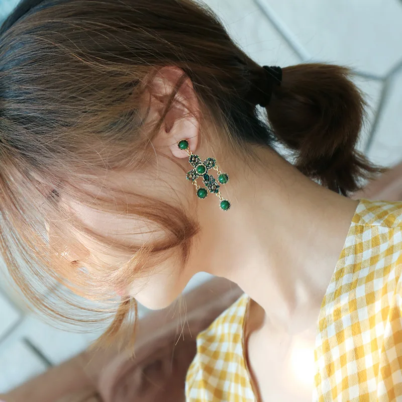 Kpop, черные, розовые, JENNIE same, готический крест, жемчужные серьги для девушек, Европейский, американский, Ретро стиль, роскошные серьги, модное ювелирное изделие, подарок