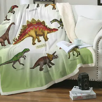 

3D Cartoon Dinosaur Blanket Fleece Throw Blanket Washable Bedspread Fashion Quilts Travel Office Blanket Customized Pictures