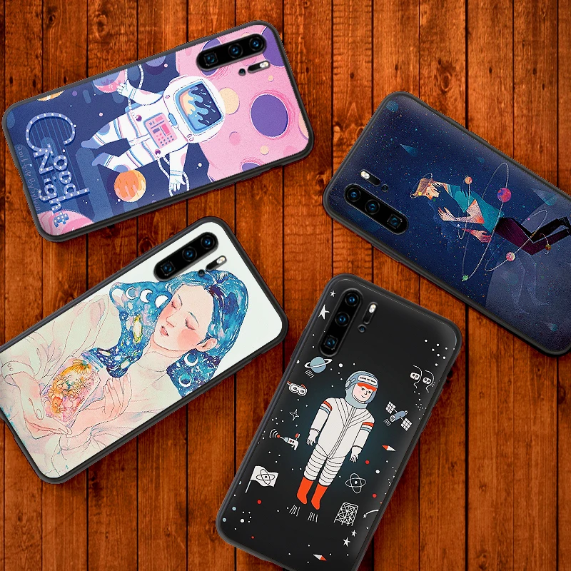 Роскошный чехол для huawei Y6 Y7 2018 Y9 Prime mate 10 20 Pro Nova2 3 4 Lite Nova 2i 3i 5i Cover planet geometry element